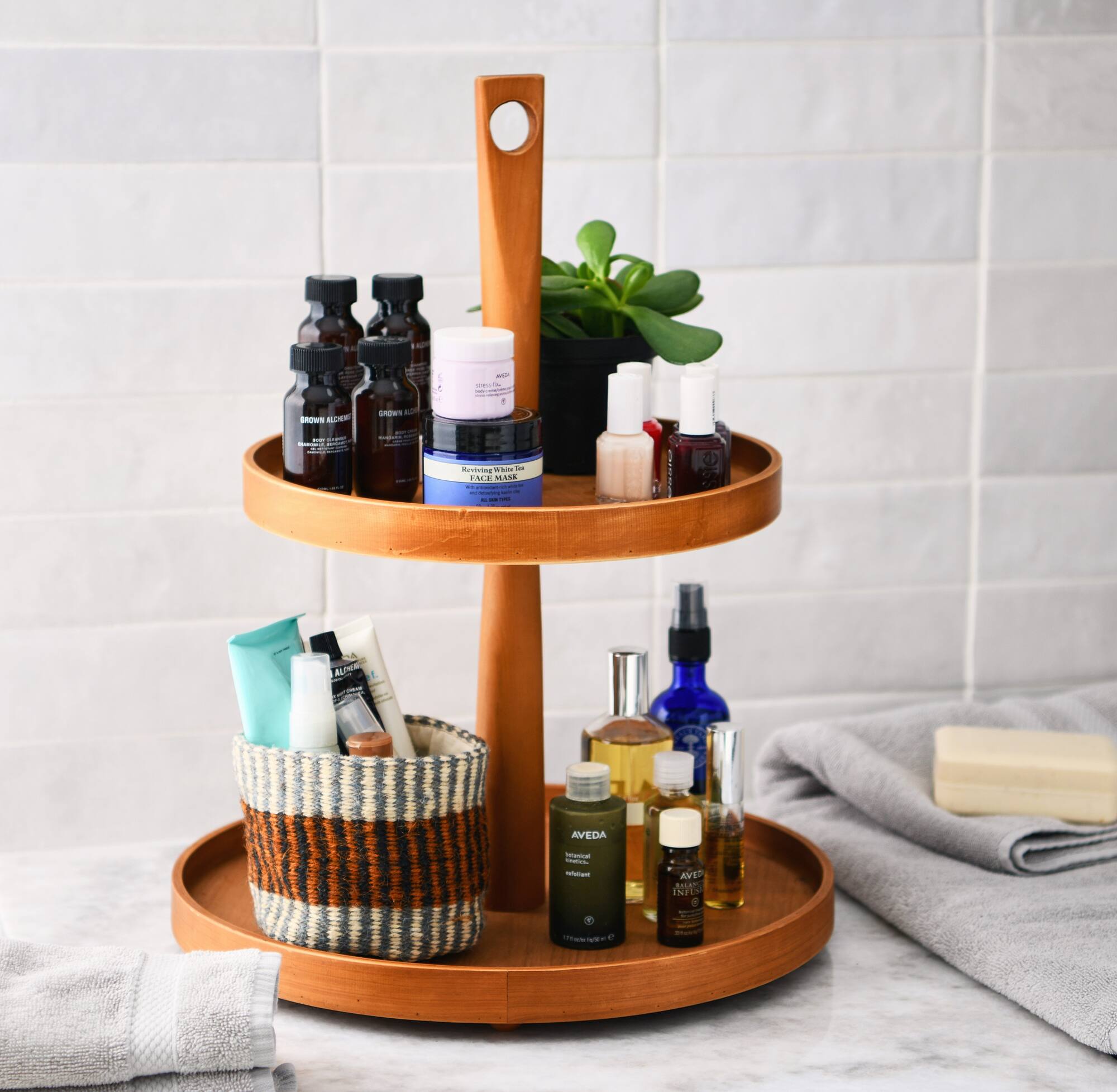 Hello Honey® Rust Striped Woven Jute Basket with Liner Set